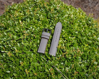 Grey Italian Leather Watch Band Handmade Leather Watch Strap
