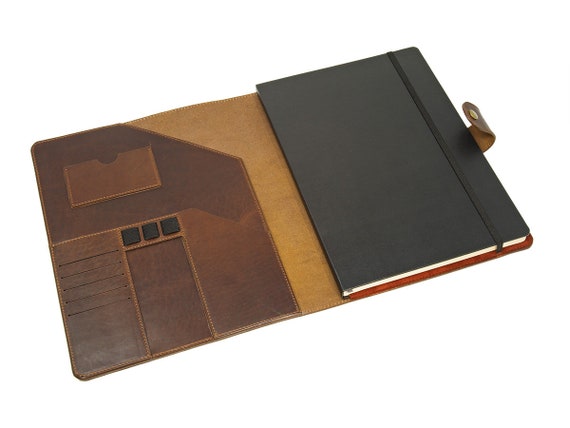 Chestnut Leather Padfolio for Moleskine Xlarge Classic Journal / Refillable Art  Sketchbook Case / Leather Journal With Pockets and Pen Loop 