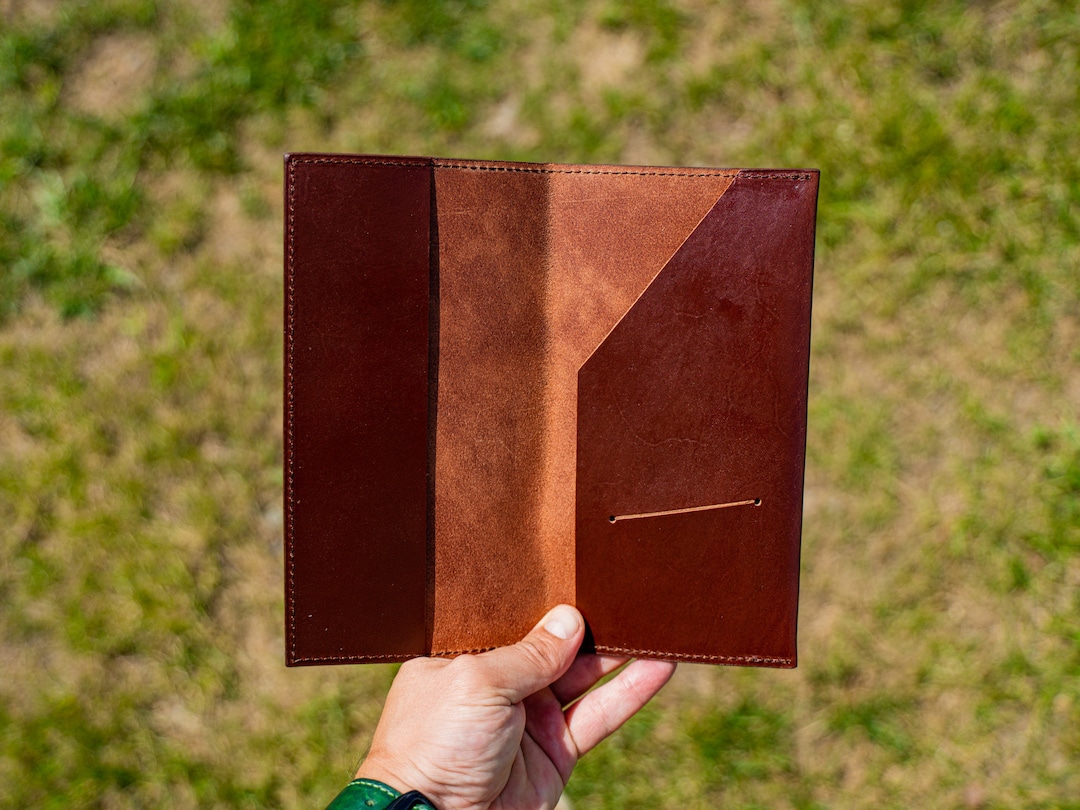 Check Book for Restaurant, Brown Leather Server Book, Guest Check