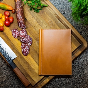 Capa de menu minimalista / Suporte de menu de couro Milwaukee / Menu de bar com logotipo / Pasta de menu personalizada / Menu com elástico