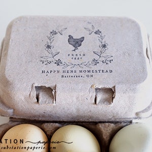 Egg Carton Stamp - Fresh Eggs - Chicken Stamp - Egg Carton Label - Chicken Coop - Egg Labels - Farm Fresh Eggs - Backyard Chicken