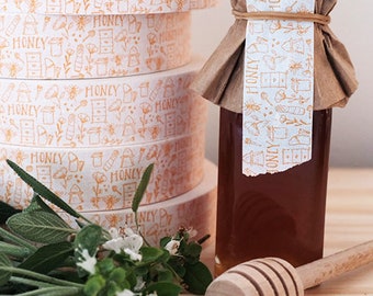 Honey Masking Tape - Honey Packaging - Honey Bees - Beekeeping - Honey Labels - Local Honey - Love is Sweet - Sweet as Honey - Beekeeper