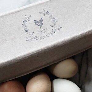 Egg Carton Stamp - Fresh Eggs - Chicken Stamp - Egg Carton Label - Chicken Coop - Egg Labels - Farm Fresh Eggs - Backyard Chicken