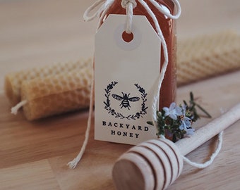 Honey Rubber Stamp - Local Honey - Love is Sweet - Sweet as Honey - Bee Hive Stamp - Wildflower Honey - Beekeeping - Beekeeper - Honey Label