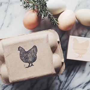 Fresh Eggs Stamp - Egg Carton Rubber Stamp - Chicken Coop - Backyard Chickens - Egg Label - Fresh Eggs Label - Farm Fresh Eggs - Chickens