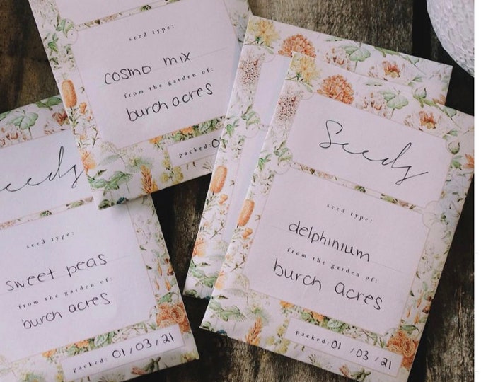 Flower Seed Packet Template DIY Printable Seed Packet Homegrown Flower ...