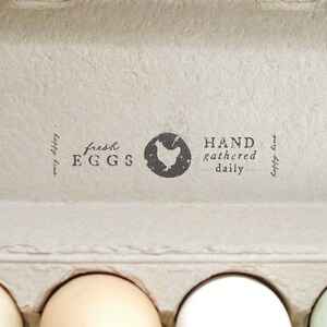 Sello de goma de huevos frescos - sello de pollo - sello de huevo - cartón de huevos - gallinero - sello de huevos frescos - etiquetas de cartón de huevos