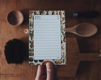 Market list - grocery list - Harvest Notepad - grocery notepad - grocery notepad - Vintage Artwork - List - Notepad - Farmers Market List