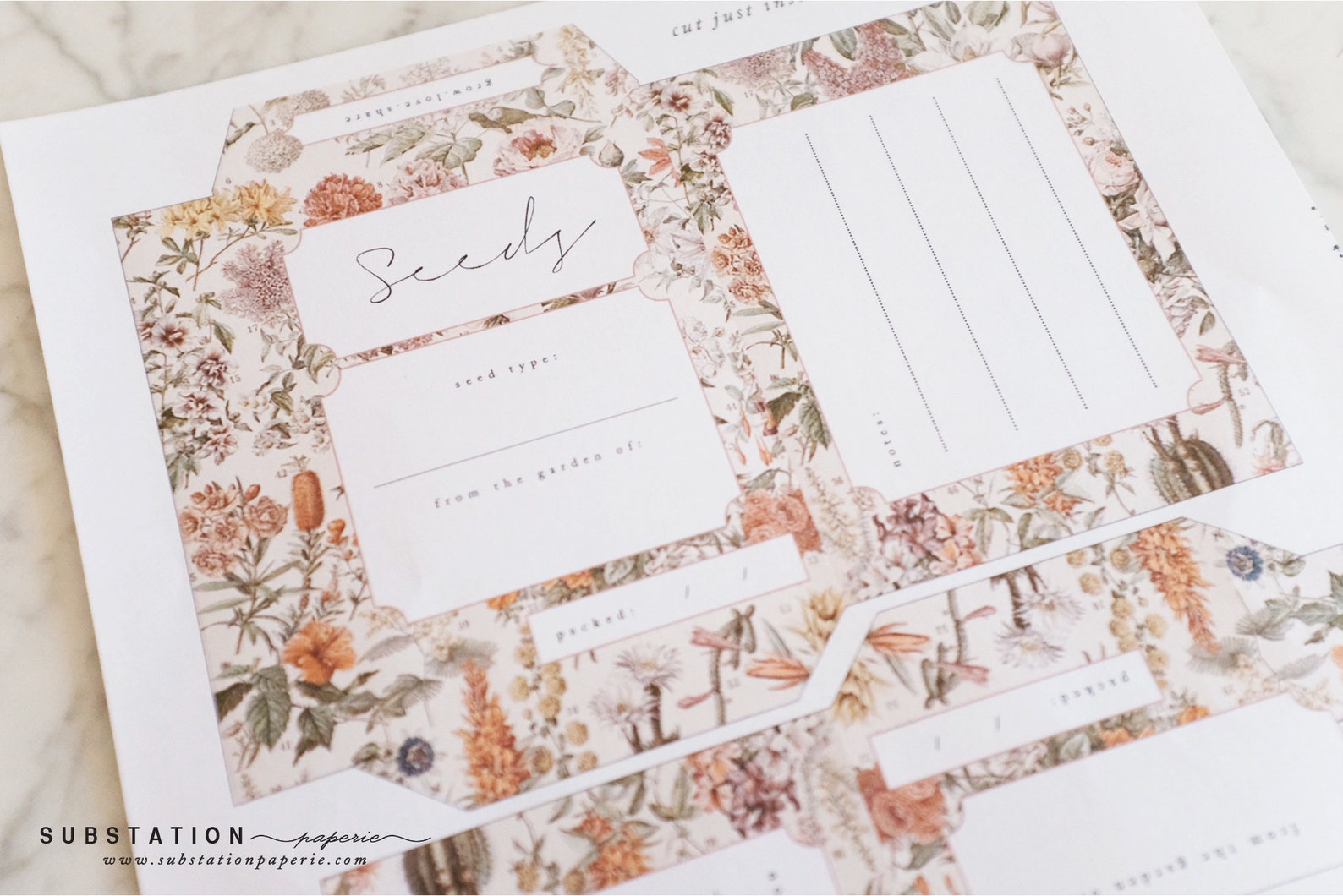 Flower Seed Packet Template DIY Printable Seed Packet - Etsy