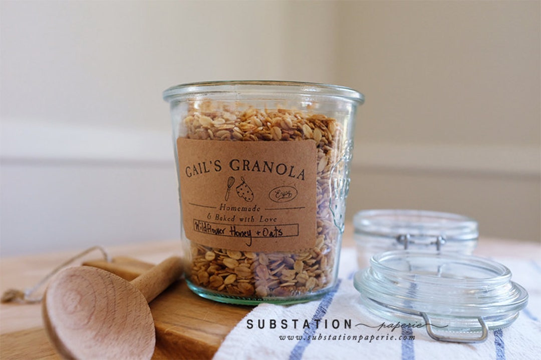 Granola Rubber Stamp Baked With Love Homemade Granola Etsy