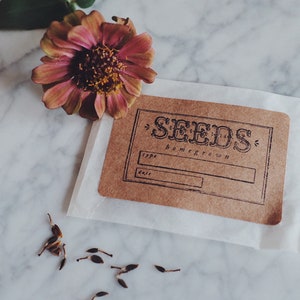 Seed Packet Stamp - Fill in the Blank Rubber Stamp - Grow your Own - Gift for the Gardener - Seed Exchange - Summer Garden - Seed Packets
