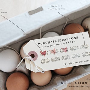 Egg Carton Stamp - Frequent Buyer - Egg Carton Rubber Stamp - Fresh Eggs Stamp - Chicken Stamp - Packaging - Egg Labels - Backyard Chickens