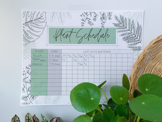 Plant Watering Tracker PRINTABLE PDF - Etsy