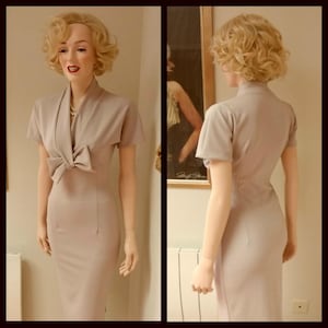 To order...Marilyn Monroe beige stone bow dress