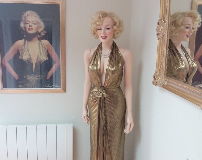 To order...Marilyn Monroe inspired gold dress