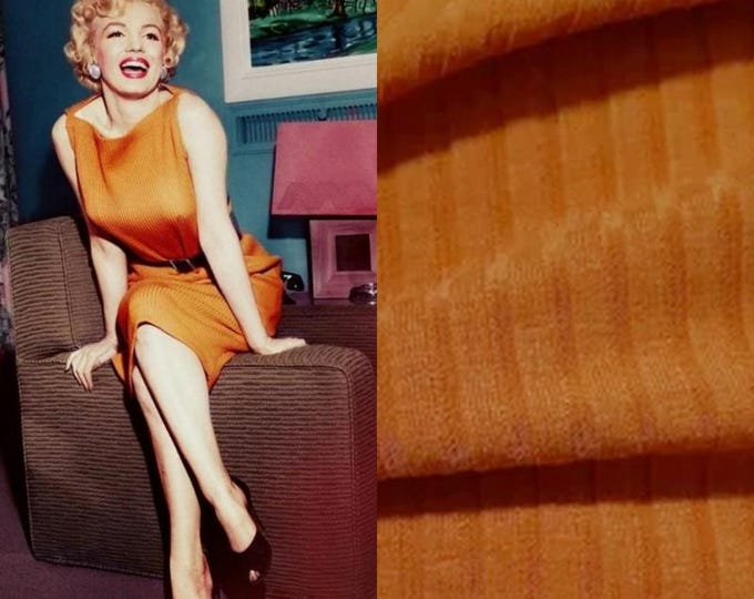 To order...Marilyn Monroe orange ribbed knit dress.