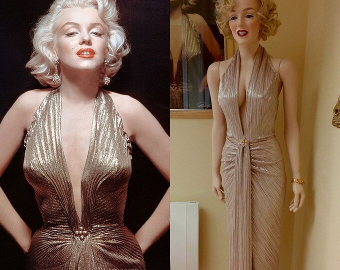 To order...Marilyn Monroe inspired gold dress