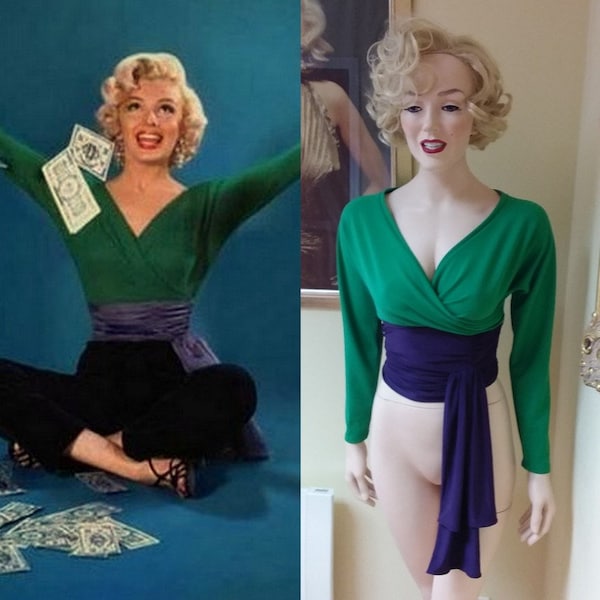 To order...Marilyn Monroe...Gentlemen Prefer Blondes top  in emerald green