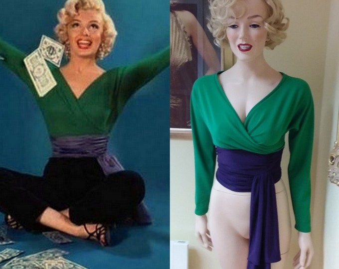 To order...Marilyn Monroe...Gentlemen Prefer Blondes top  in emerald green