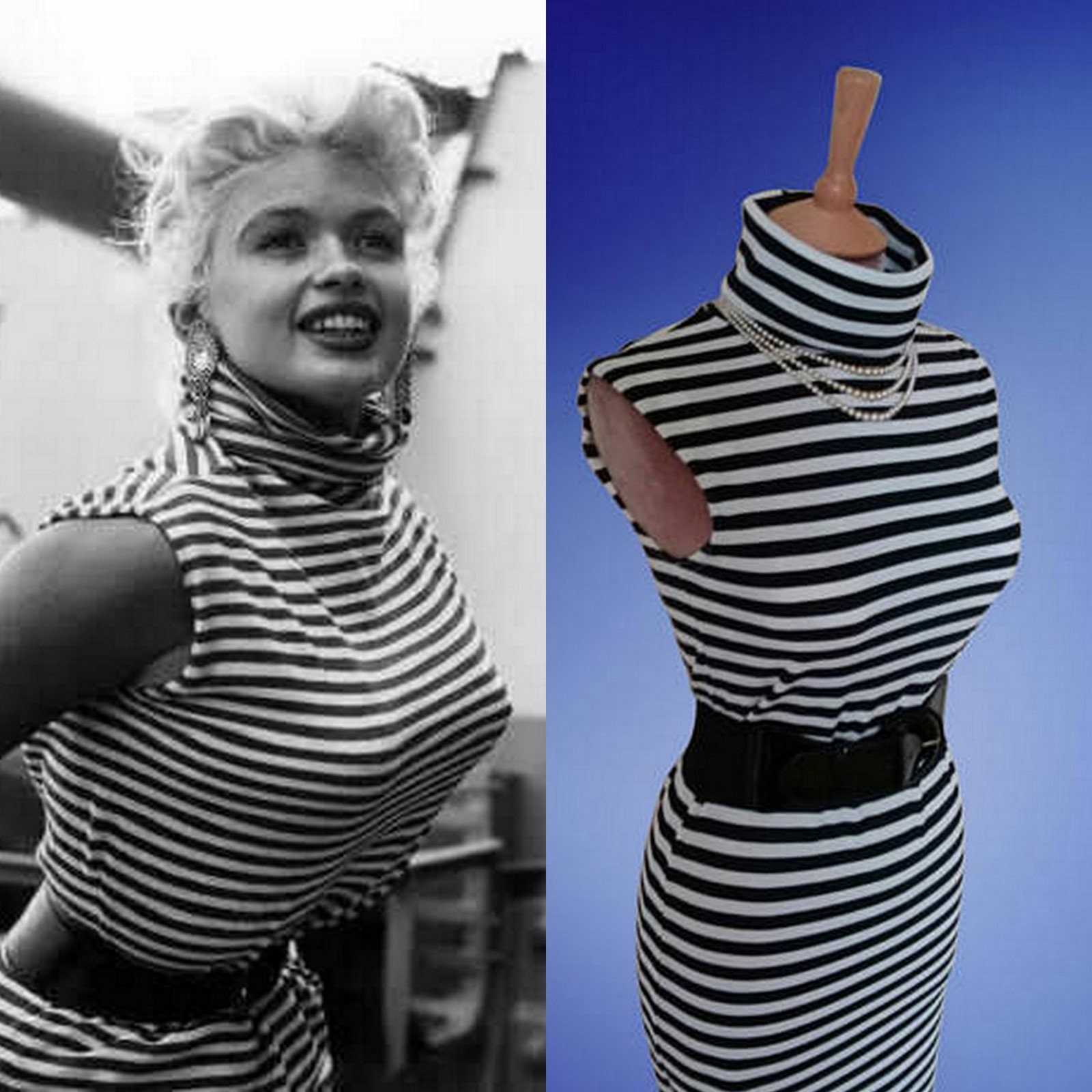 To Order Jayne Mansfield Marilyn Monroe Stripe Summer Dress