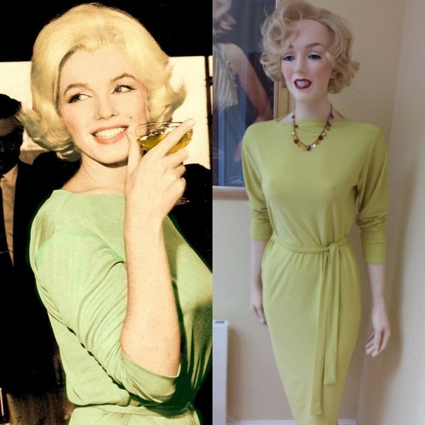 Pour commander...Robe Marilyn Monroe de style Pucci - Vert citron