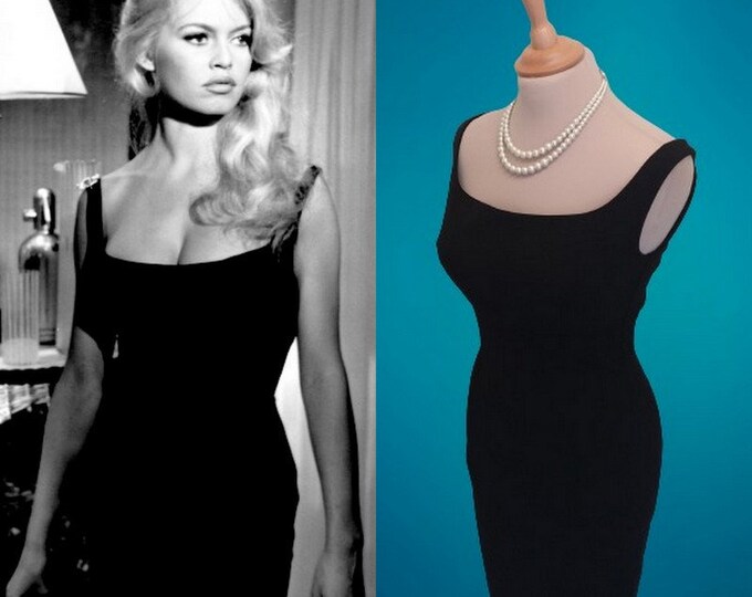 Ready now...Brigitte Bardot little black dress (Small)