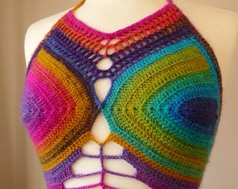 Rainbow Crochet Bralette