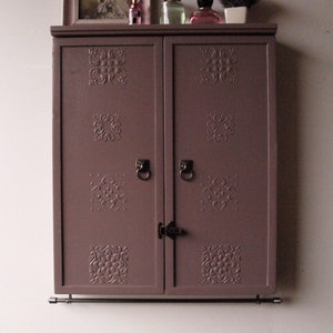 Jewelry cabinet/ Armoire/ Large earrings closet with shelf/Light MAUVE/ Wooden wall mounted earring organizer/ jewelry display/earring rack