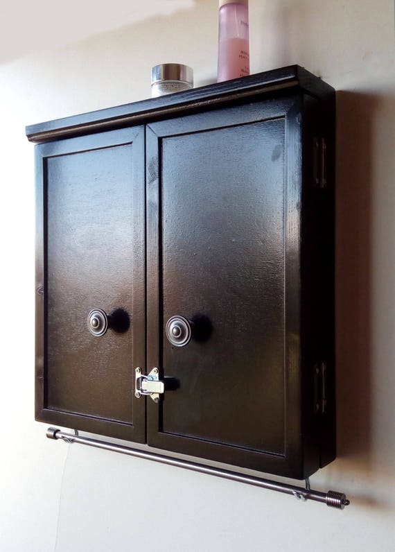 Jewelry Cabinet Earrings Closet Armoire Modern Black Etsy