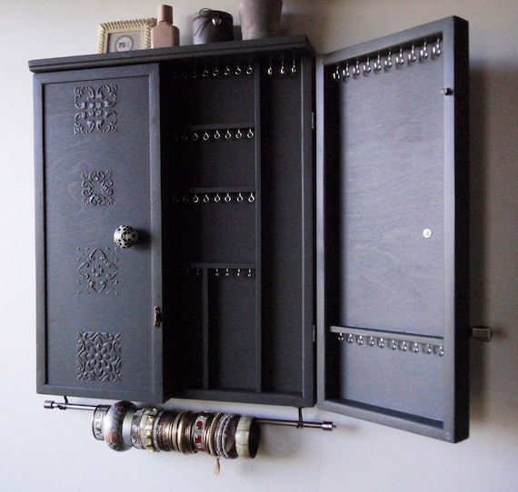 Gray on sale jewelry armoire