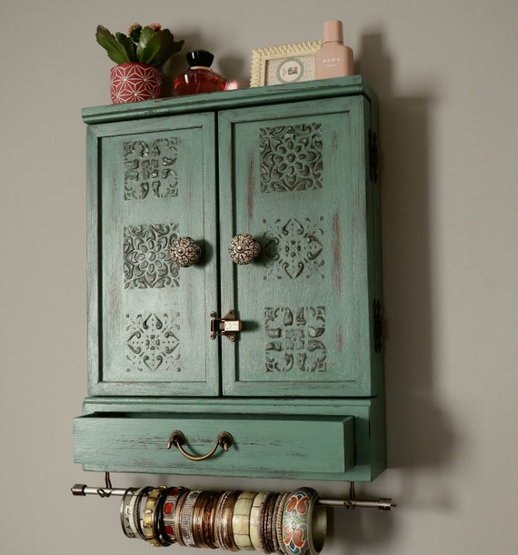 Portagioielli Relaxdays Con Base In Marmo Verde E Aste Cromate - Organizer Da Tavolo Per Collane, Bracciali E Orecchini