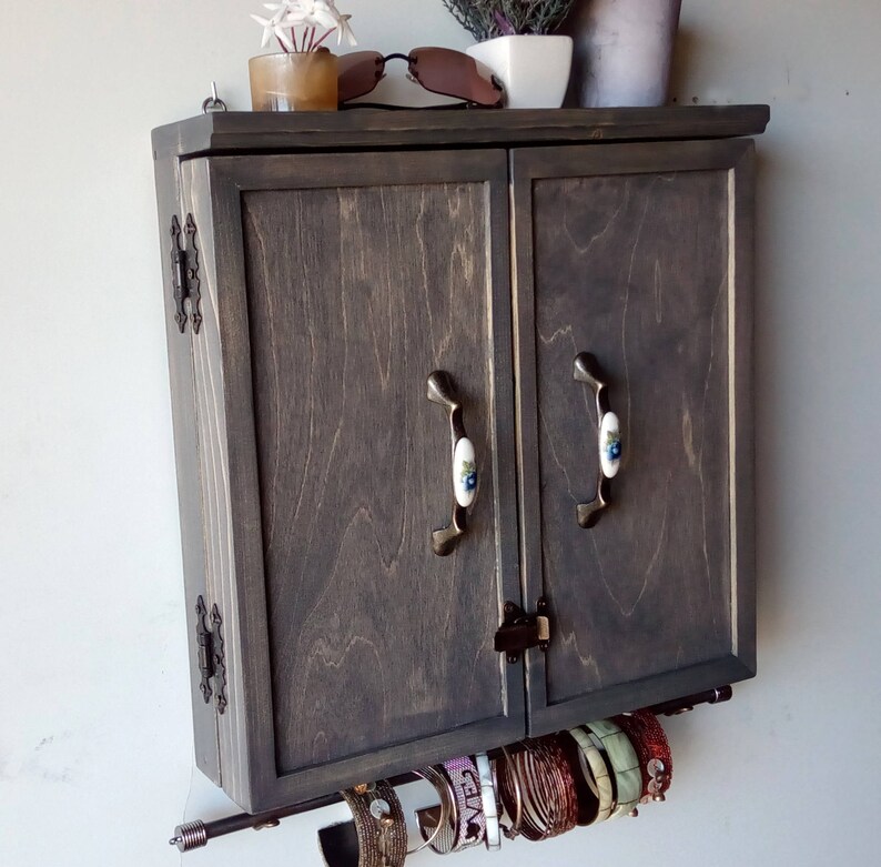 Jewelry GRAY Jewelry Display.wooden Wall Mounted Etsy