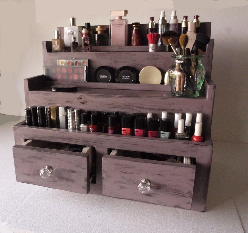 Make Up Organizer Beauty Station Nail Polish Storage Makeup Etsy