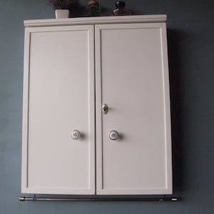 Jewelry cabinet with KEY LOCK/ Armoire/Large earrings case/  jewelry storage/wall mounted earring organizer/earrings storage/jewelry display