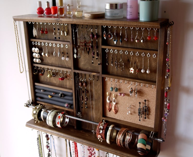 Large Earrings Display Shelf. Jewelry Storage. Wall Mounted Etsy