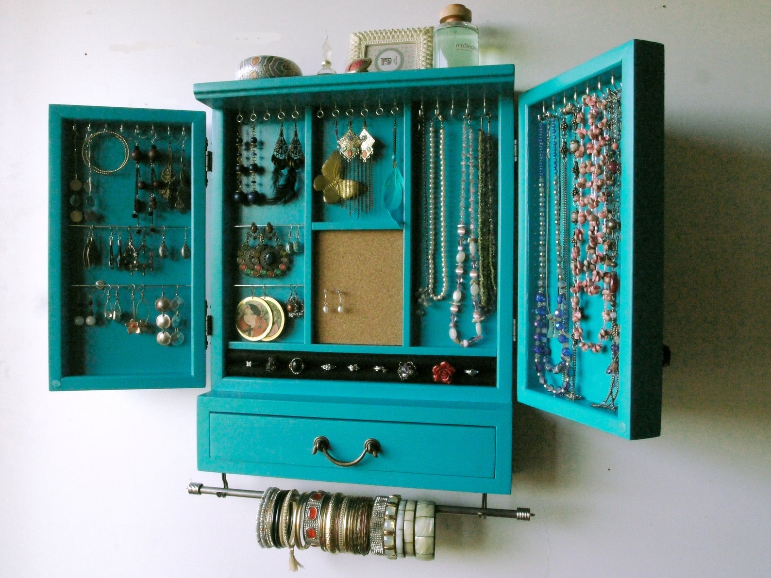 Jewelry Display With Drawer /shelf/ Armoire/ Etsy
