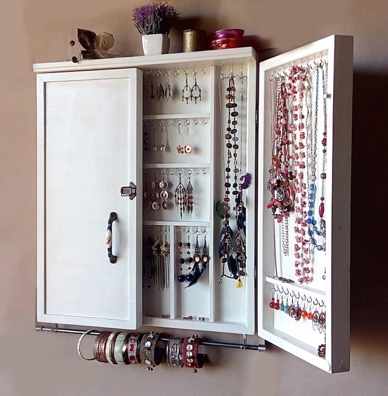 Jewelry Large Earrings Case Jewelry Storage. Wall Etsy