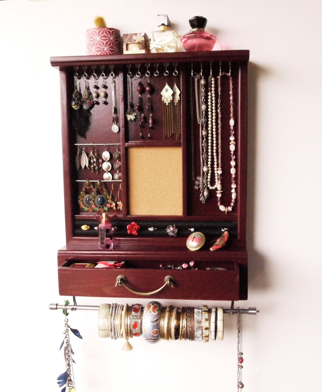 Jewelry Display/earrings Storage With Drawer/ Jewelry Organizer - Main Image