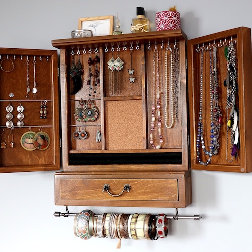 Jewelry Display With Drawer /shelf/ Armoire/ Etsy