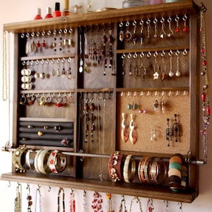 Grande étagère de présentation de boucles d'oreilles. Rangement des bijoux. Organiseur mural de bijoux pour boucles d'oreilles. Rangement des boucles d'oreilles