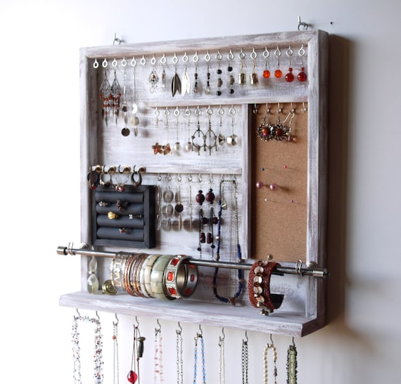 Jewelry organizer. earrings holder. jewelery rack necklace 