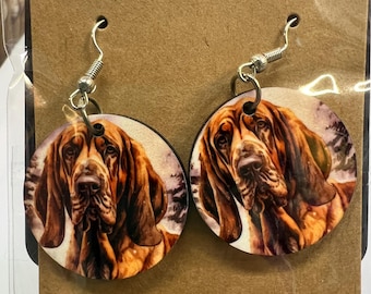 Bloodhound Dog Hanging Earrings