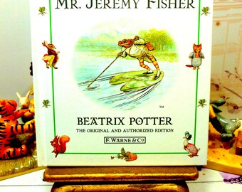 The Tale of Mr Jeremy Fisher by Beatrix Potter Beautiful Illustrations Vintage Hardback Book 1st Edition Thus