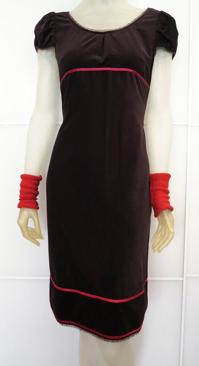 Aubergine-colored dress BIO-Alienor made of organic cotton fine cord image 3