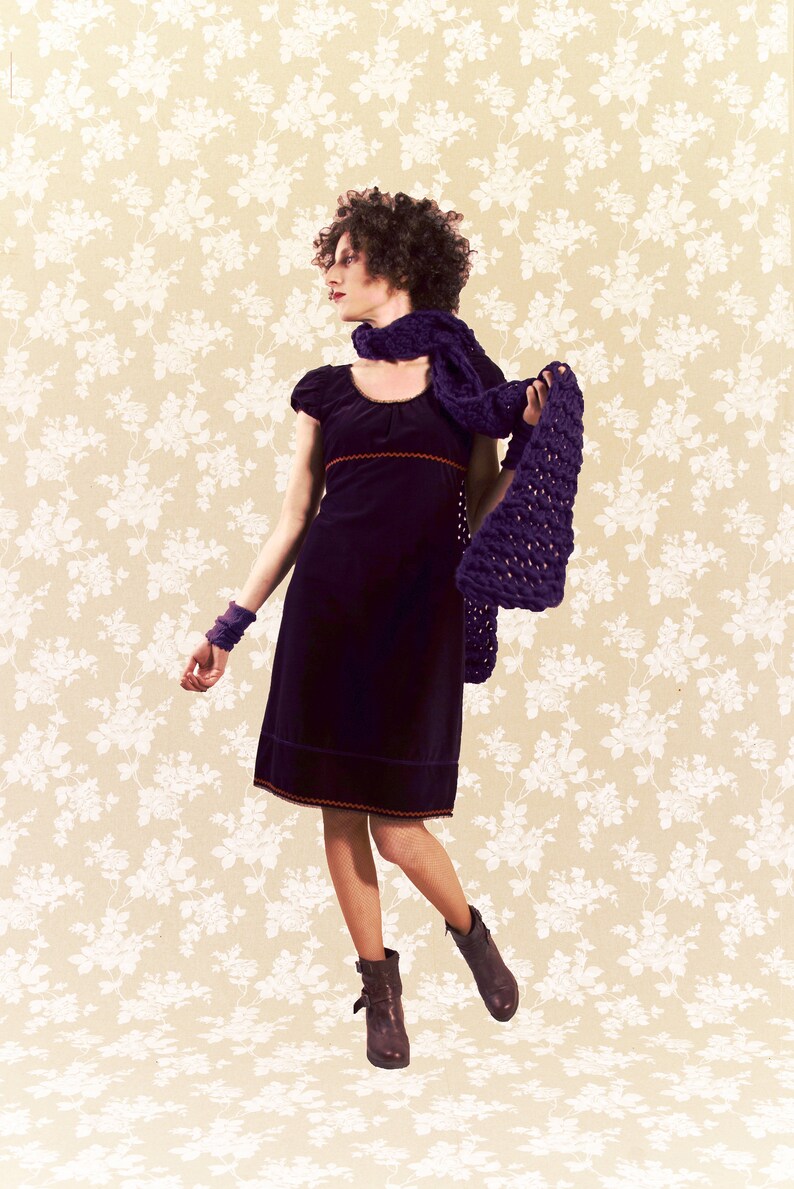 Aubergine-colored dress BIO-Alienor made of organic cotton fine cord image 5