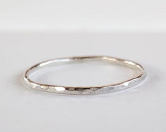 Hammered Eco Silver Ring