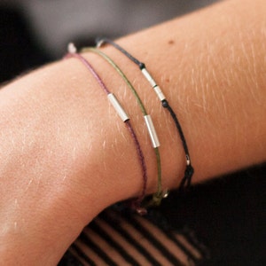 Eco Silver Tube Friendship Bracelet image 2