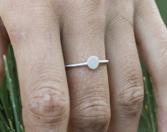 Full Moon Silver Disc Ring