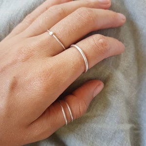 Eco Silver Drop Ring, Recycled Silver Stacking Ring, Minimalist Silver Ring, Sustainable Jewellery, Fair Silver Ring, Fine Silver Ring, image 7