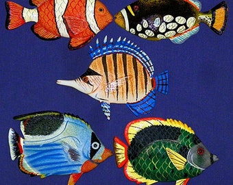 Pretty Wrasse Brightly Rainbow Coloured Marine Reef Fish Divers Brooch Pin Badge